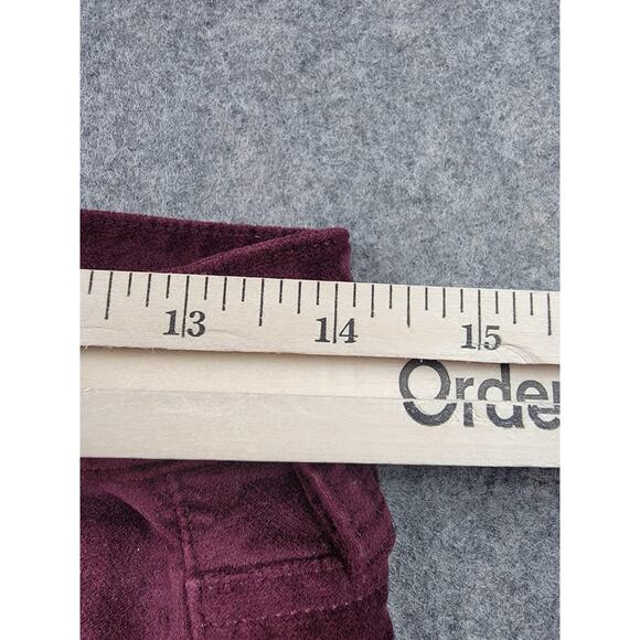 True Religion Jeans Womens 27 Burgundy Jennie Midrise Velveteen Skinny Stretch - Picture 16 of 16